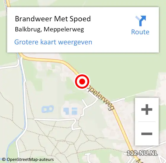 Locatie op kaart van de 112 melding: Brandweer Met Spoed Naar Balkbrug, Meppelerweg op 27 juni 2019 15:01