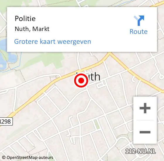 Locatie op kaart van de 112 melding: Politie Nuth, Markt op 27 juni 2019 16:15