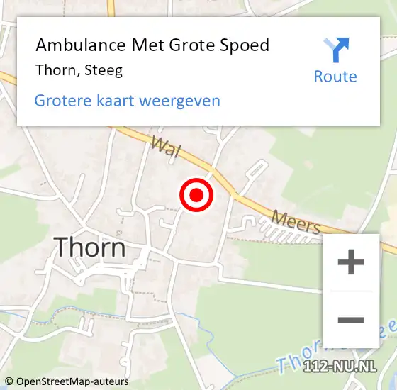 Locatie op kaart van de 112 melding: Ambulance Met Grote Spoed Naar Thorn, Steeg op 5 april 2014 19:02