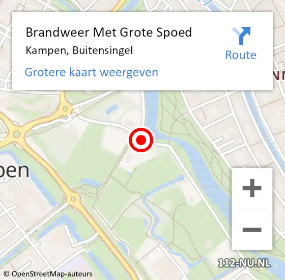 Locatie op kaart van de 112 melding: Brandweer Met Grote Spoed Naar Kampen, Buitensingel op 5 april 2014 19:05