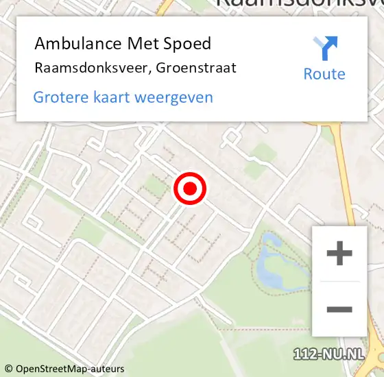 Locatie op kaart van de 112 melding: Ambulance Met Spoed Naar Raamsdonksveer, Groenstraat op 27 juni 2019 17:52