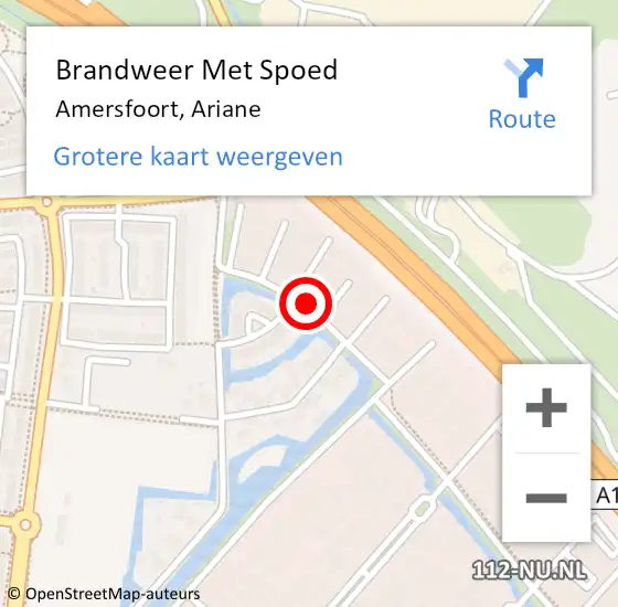 Locatie op kaart van de 112 melding: Brandweer Met Spoed Naar Amersfoort, Ariane op 27 juni 2019 18:20