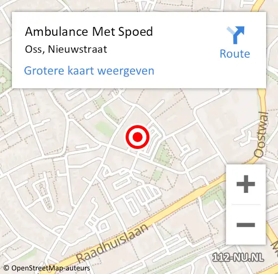 Locatie op kaart van de 112 melding: Ambulance Met Spoed Naar Oss, Nieuwstraat op 27 juni 2019 18:40