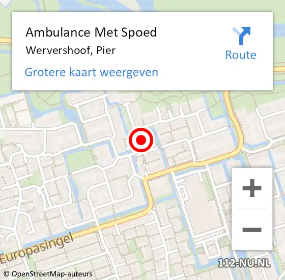 Locatie op kaart van de 112 melding: Ambulance Met Spoed Naar Wervershoof, Pier op 27 juni 2019 18:45