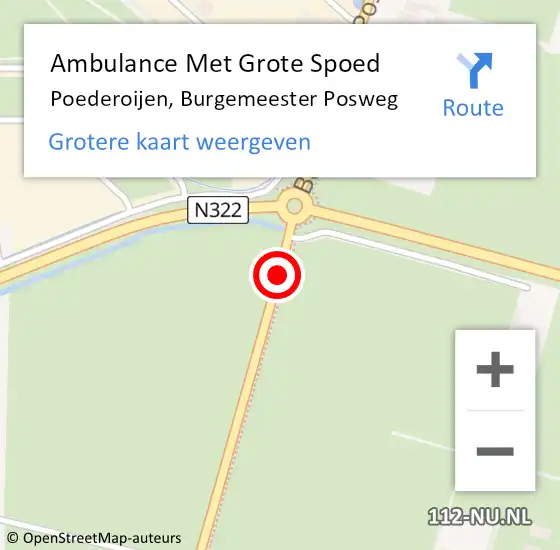 Locatie op kaart van de 112 melding: Ambulance Met Grote Spoed Naar Poederoijen, Burgemeester Posweg op 27 juni 2019 19:07