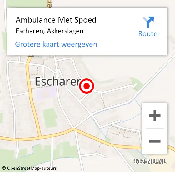 Locatie op kaart van de 112 melding: Ambulance Met Spoed Naar Escharen, Akkerslagen op 27 juni 2019 19:57