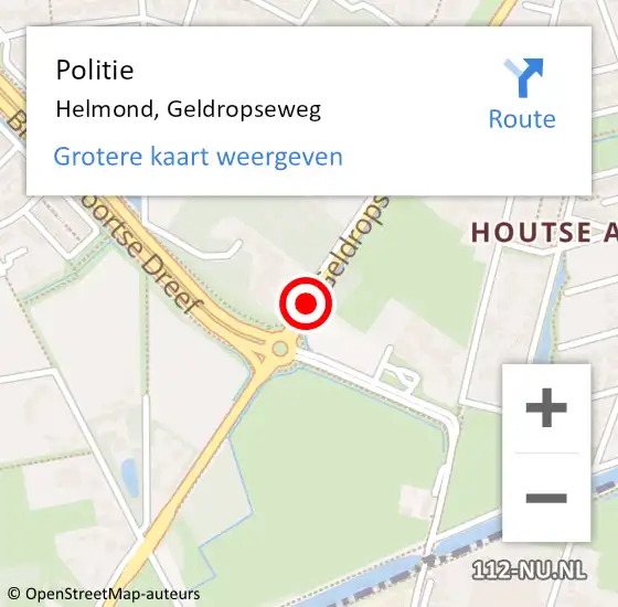 Locatie op kaart van de 112 melding: Politie Helmond, Geldropseweg op 27 juni 2019 20:04