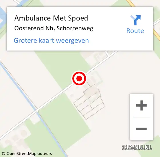 Locatie op kaart van de 112 melding: Ambulance Met Spoed Naar Oosterend Nh, Schorrenweg op 27 juni 2019 20:17