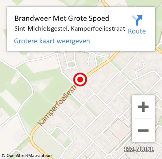 Locatie op kaart van de 112 melding: Brandweer Met Grote Spoed Naar Sint-Michielsgestel, Kamperfoeliestraat op 27 juni 2019 21:45