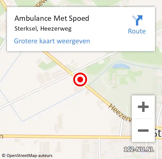 Locatie op kaart van de 112 melding: Ambulance Met Spoed Naar Sterksel, Heezerweg op 27 juni 2019 22:55