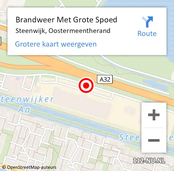 Locatie op kaart van de 112 melding: Brandweer Met Grote Spoed Naar Steenwijk, Oostermeentherand op 28 juni 2019 00:48