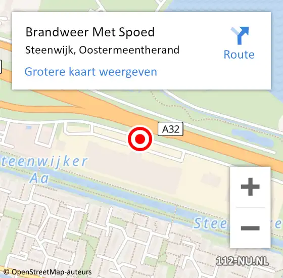 Locatie op kaart van de 112 melding: Brandweer Met Spoed Naar Steenwijk, Oostermeentherand op 28 juni 2019 00:59