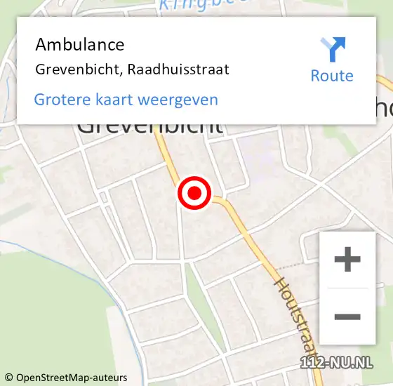 Locatie op kaart van de 112 melding: Ambulance Grevenbicht, Raadhuisstraat op 5 april 2014 19:54