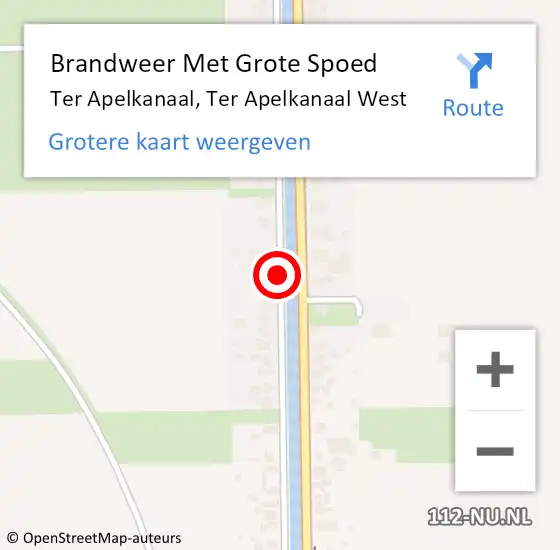 Locatie op kaart van de 112 melding: Brandweer Met Grote Spoed Naar Ter Apelkanaal, Ter Apelkanaal West op 28 juni 2019 02:08