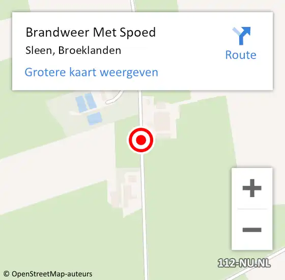 Locatie op kaart van de 112 melding: Brandweer Met Spoed Naar Sleen, Broeklanden op 28 juni 2019 07:24