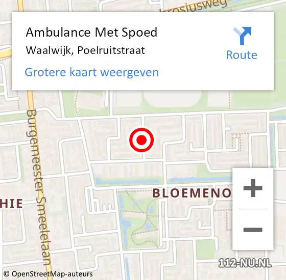 Locatie op kaart van de 112 melding: Ambulance Met Spoed Naar Waalwijk, Poelruitstraat op 28 juni 2019 07:49