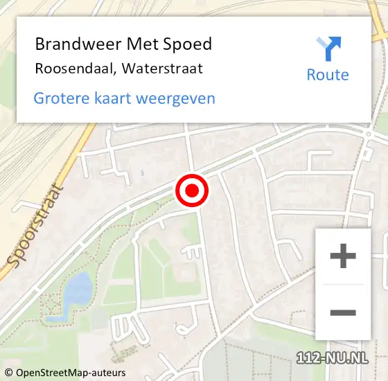 Locatie op kaart van de 112 melding: Brandweer Met Spoed Naar Roosendaal, Waterstraat op 28 juni 2019 08:15