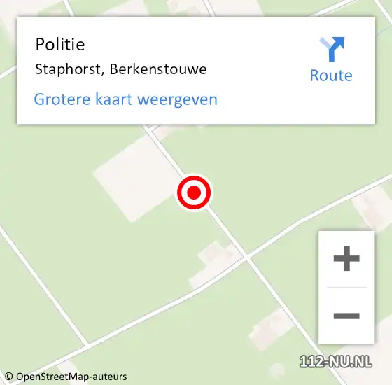 Locatie op kaart van de 112 melding: Politie Staphorst, Berkenstouwe op 28 juni 2019 08:34
