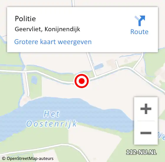 Locatie op kaart van de 112 melding: Politie Geervliet, Konijnendijk op 28 juni 2019 09:22