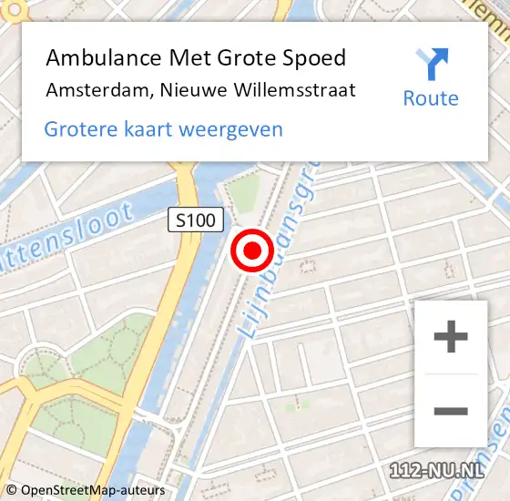 Locatie op kaart van de 112 melding: Ambulance Met Grote Spoed Naar Amsterdam, Nieuwe Willemsstraat op 28 juni 2019 09:27