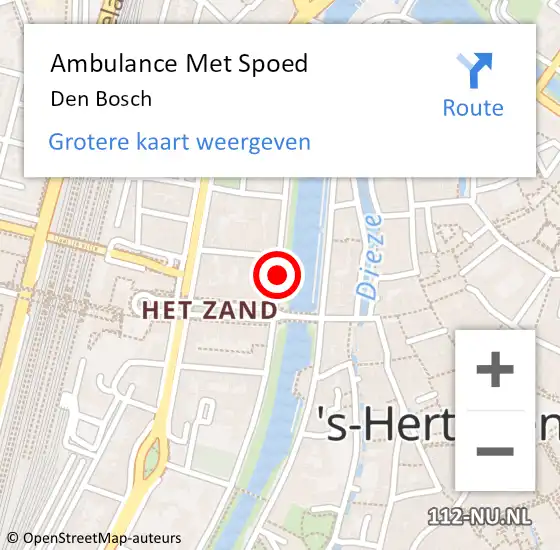 Locatie op kaart van de 112 melding: Ambulance Met Spoed Naar Den Bosch op 28 juni 2019 09:32