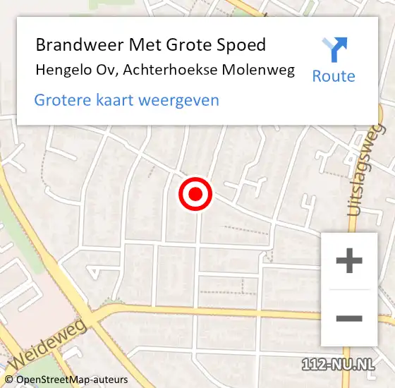 Locatie op kaart van de 112 melding: Brandweer Met Grote Spoed Naar Hengelo Ov, Achterhoekse Molenweg op 28 juni 2019 09:37