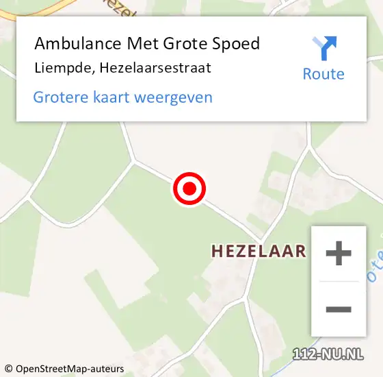 Locatie op kaart van de 112 melding: Ambulance Met Grote Spoed Naar Liempde, Hezelaarsestraat op 28 juni 2019 09:58