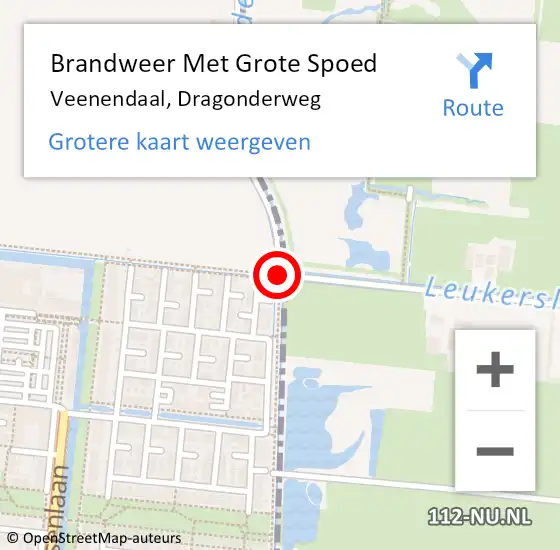 Locatie op kaart van de 112 melding: Brandweer Met Grote Spoed Naar Veenendaal, Dragonderweg op 28 juni 2019 10:03