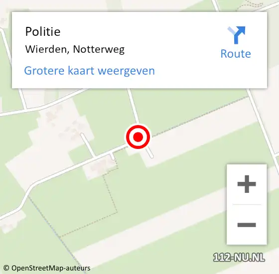 Locatie op kaart van de 112 melding: Politie Wierden, Notterweg op 28 juni 2019 10:39