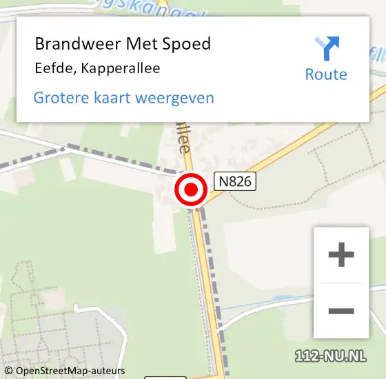 Locatie op kaart van de 112 melding: Brandweer Met Spoed Naar Eefde, Kapperallee op 28 juni 2019 11:10