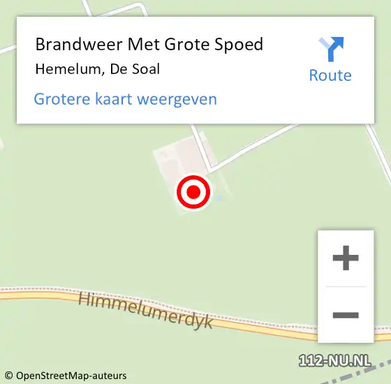 Locatie op kaart van de 112 melding: Brandweer Met Grote Spoed Naar Hemelum, De Soal op 5 april 2014 20:26