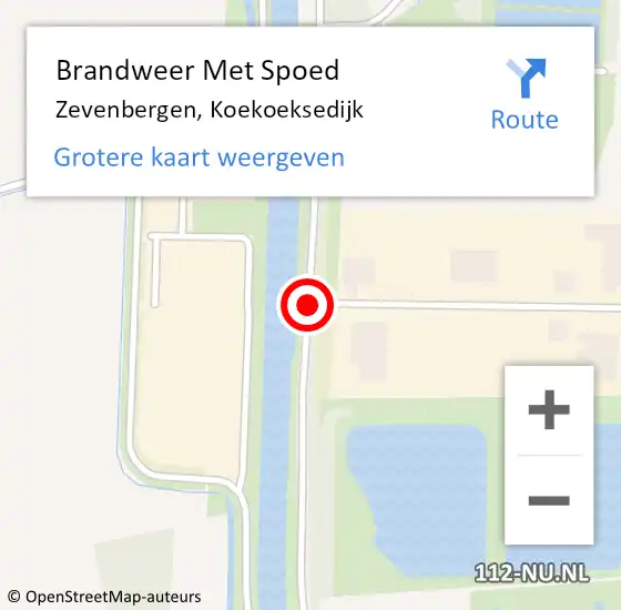 Locatie op kaart van de 112 melding: Brandweer Met Spoed Naar Zevenbergen, Koekoeksedijk op 28 juni 2019 11:50