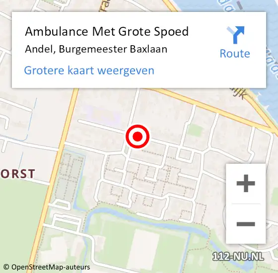 Locatie op kaart van de 112 melding: Ambulance Met Grote Spoed Naar Andel, Burgemeester Baxlaan op 28 juni 2019 11:51