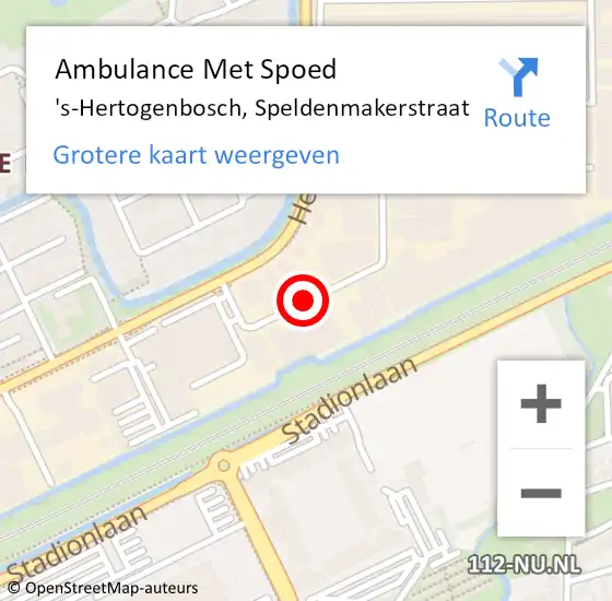 Locatie op kaart van de 112 melding: Ambulance Met Spoed Naar 's-Hertogenbosch, Speldenmakerstraat op 28 juni 2019 12:01