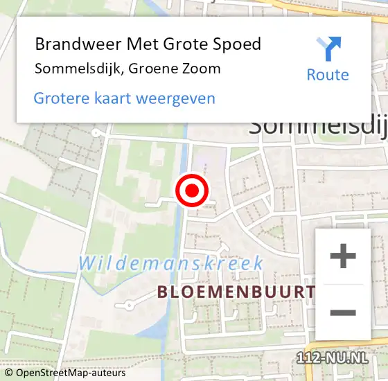 Locatie op kaart van de 112 melding: Brandweer Met Grote Spoed Naar Sommelsdijk, Groene Zoom op 5 april 2014 20:48