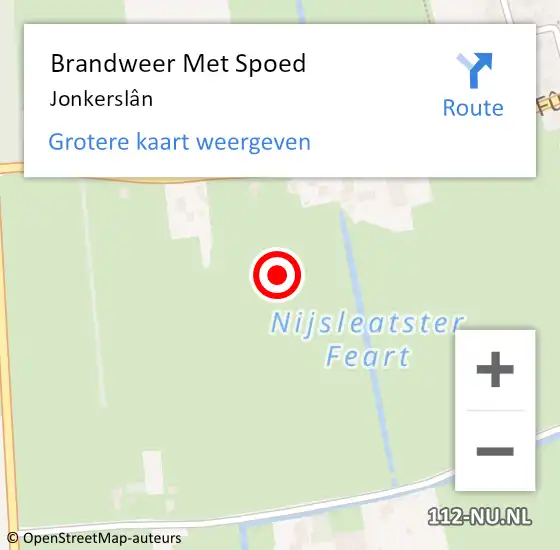 Locatie op kaart van de 112 melding: Brandweer Met Spoed Naar Jonkerslân op 28 juni 2019 13:54