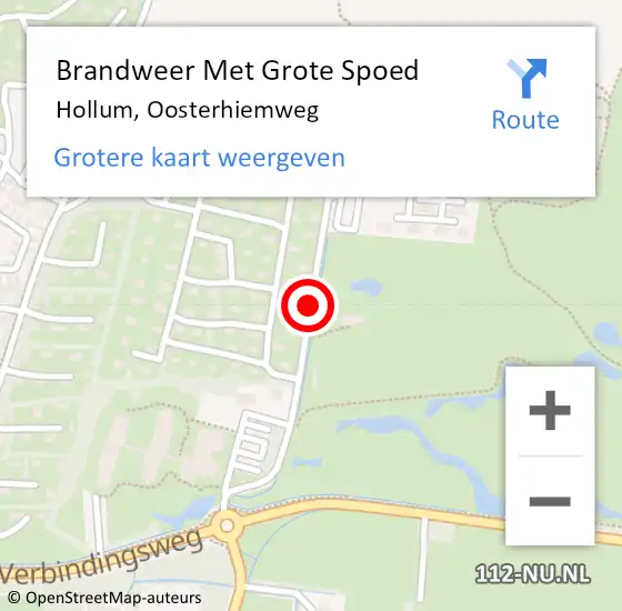 Locatie op kaart van de 112 melding: Brandweer Met Grote Spoed Naar Hollum, Oosterhiemweg op 28 juni 2019 14:45