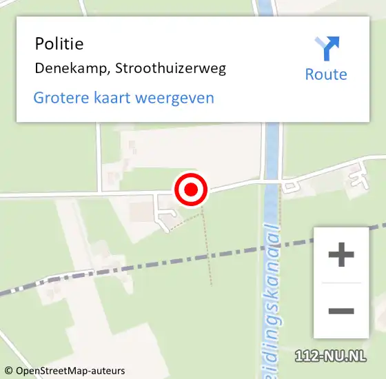 Locatie op kaart van de 112 melding: Politie Denekamp, Stroothuizerweg op 28 juni 2019 15:41