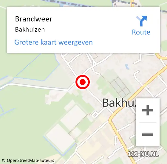 Locatie op kaart van de 112 melding: Brandweer Bakhuizen op 5 april 2014 21:05