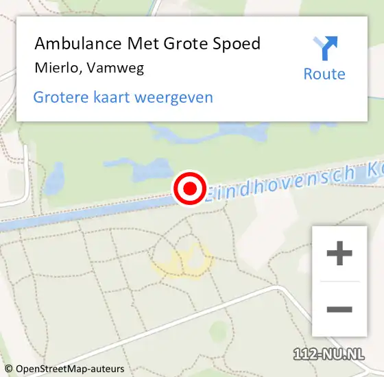 Locatie op kaart van de 112 melding: Ambulance Met Grote Spoed Naar Mierlo, Vamweg op 28 juni 2019 16:41