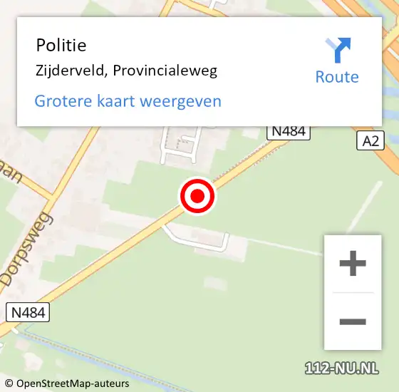 Locatie op kaart van de 112 melding: Politie Zijderveld, Provincialeweg op 28 juni 2019 17:55