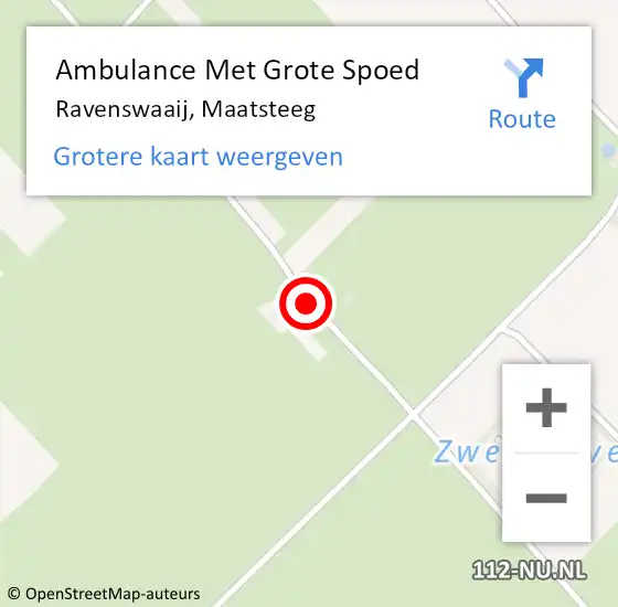 Locatie op kaart van de 112 melding: Ambulance Met Grote Spoed Naar Ravenswaaij, Maatsteeg op 28 juni 2019 18:43