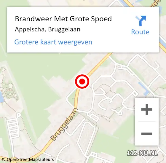 Locatie op kaart van de 112 melding: Brandweer Met Grote Spoed Naar Appelscha, Bruggelaan op 28 juni 2019 19:02