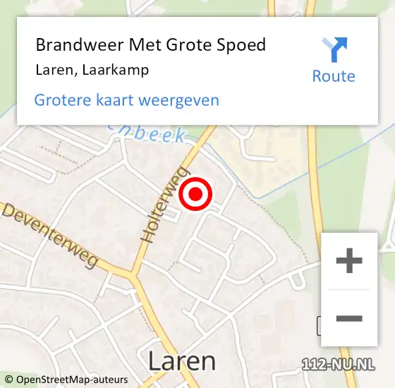 Locatie op kaart van de 112 melding: Brandweer Met Grote Spoed Naar Laren, Laarkamp op 5 april 2014 21:41