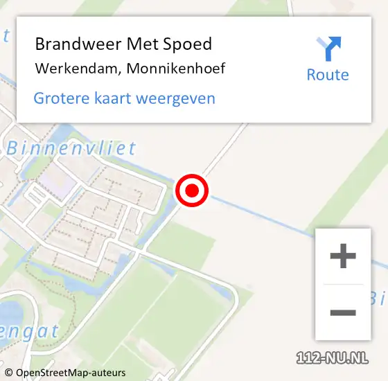 Locatie op kaart van de 112 melding: Brandweer Met Spoed Naar Werkendam, Monnikenhoef op 28 juni 2019 21:12