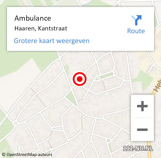 Locatie op kaart van de 112 melding: Ambulance Haaren, Kantstraat op 28 juni 2019 21:23