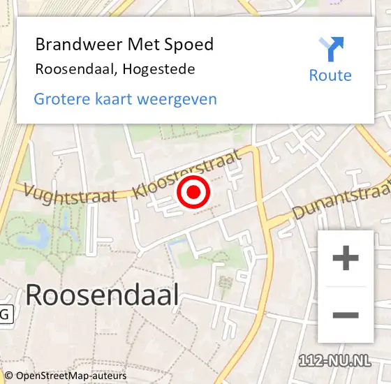 Locatie op kaart van de 112 melding: Brandweer Met Spoed Naar Roosendaal, Hogestede op 28 juni 2019 23:00