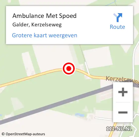 Locatie op kaart van de 112 melding: Ambulance Met Spoed Naar Galder, Kerzelseweg op 29 juni 2019 00:05