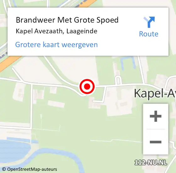 Locatie op kaart van de 112 melding: Brandweer Met Grote Spoed Naar Kapel Avezaath, Laageinde op 29 juni 2019 07:00