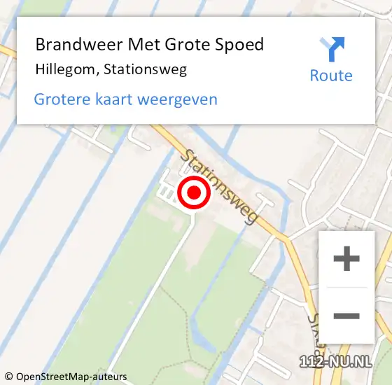 Locatie op kaart van de 112 melding: Brandweer Met Grote Spoed Naar Hillegom, Stationsweg op 5 april 2014 22:58